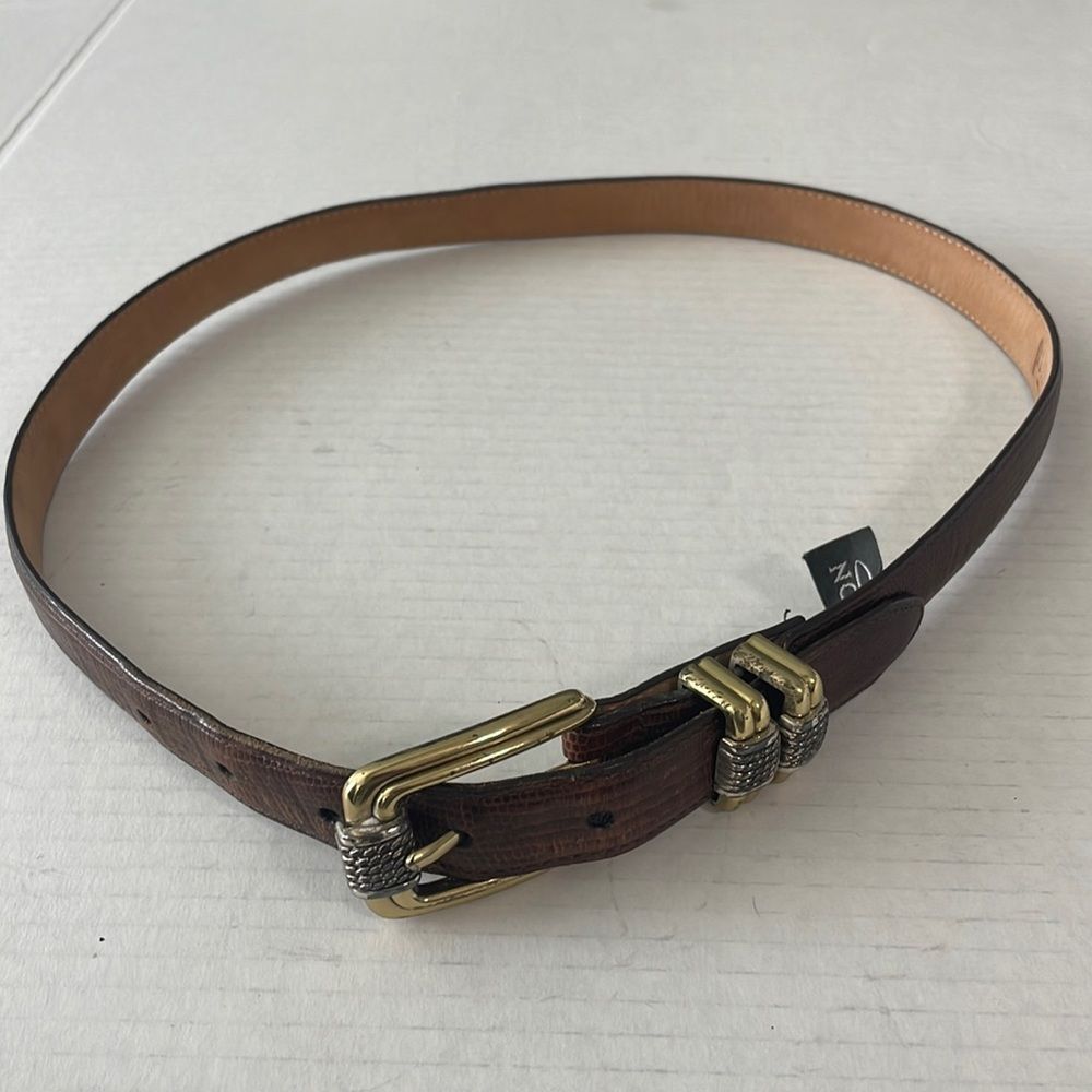 Brighton belt size M/L 32 brown with metal accents
